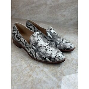 Madewell The‎ Frances Loafer 5 Stamped Snake Gray & White